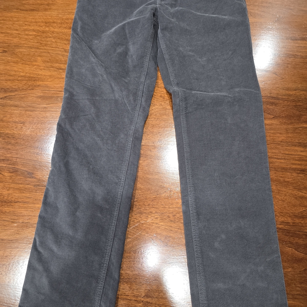 ROWM Corduroy Pants Flat Front Straight Leg Gray Pockets Size 32x32 Cotton